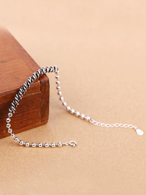 Peng Yuan Simple Seed Beads Silver Bracelet 2