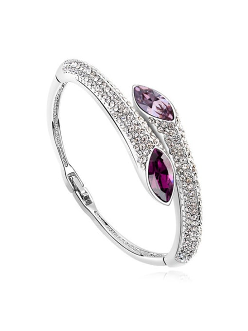 purple Fashion Shiny austrian Crystals Alloy Bangle