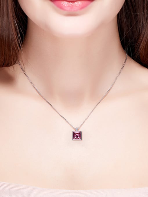 CEIDAI 2018 Square-shaped austrian Crystal Necklace 1