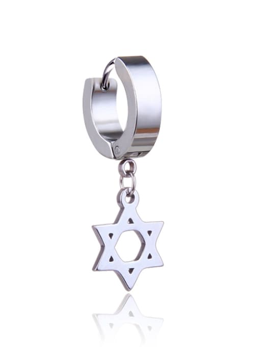 Section 4 Star Of David Steel Stainless Steel With Black Gun Plated Trendy Cross Clip On Earrings