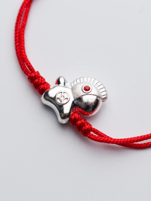 Rosh Sterling silver lovely horse hand-woven red thread bracelet 2