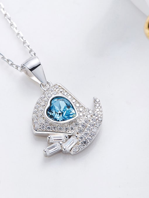 CEIDAI Personalized Little Homburg Crystals-covered Pendant 925 Silver Necklace 2