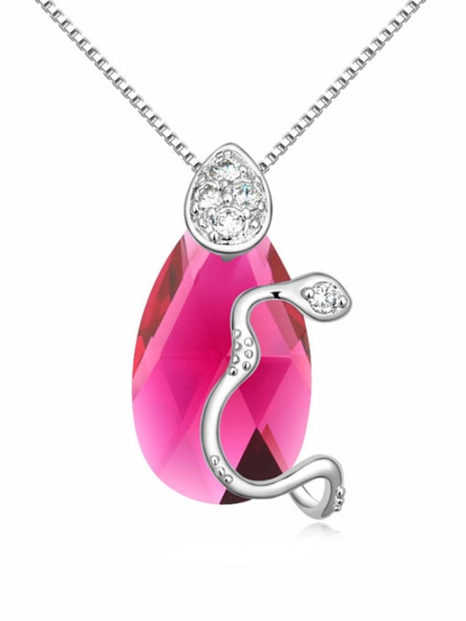 QIANZI Fashion Water Drop austrian Crystal Little Snake Alloy Necklace 4