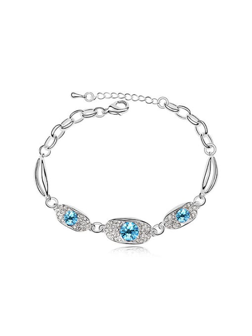 light blue Simple Shiny austrian Crystals Alloy Bangle
