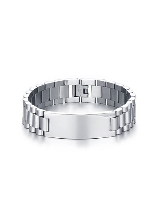 CONG Fashionable Geometric Shaped High Polished Titanium Bracelet 0
