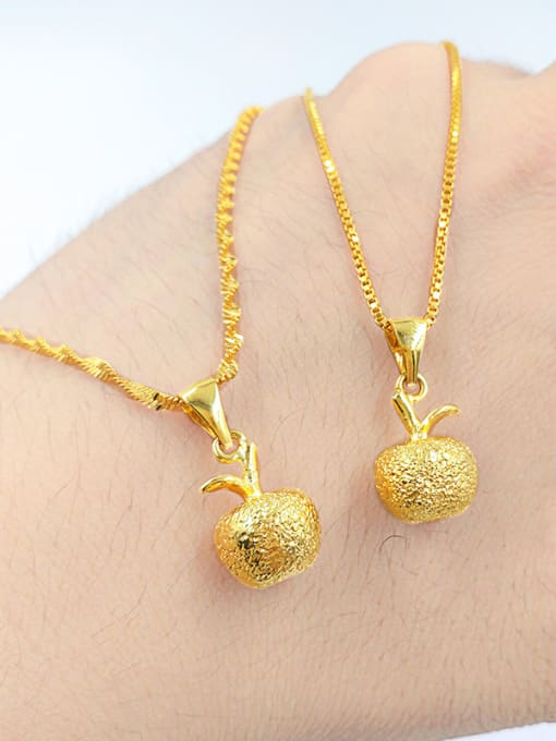 Water wave chain Women Elegant Apple Shaped Necklace