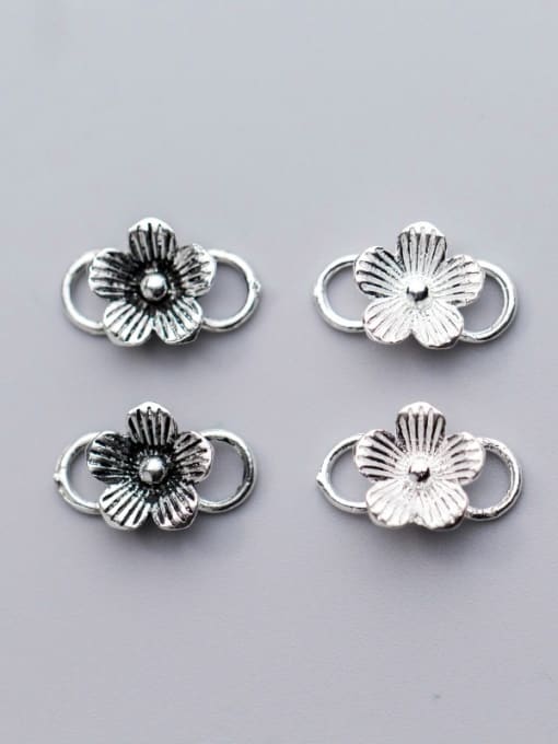 FAN 925 Sterling Silver With Silver Plated Five petals&8 buckle Connectors 0