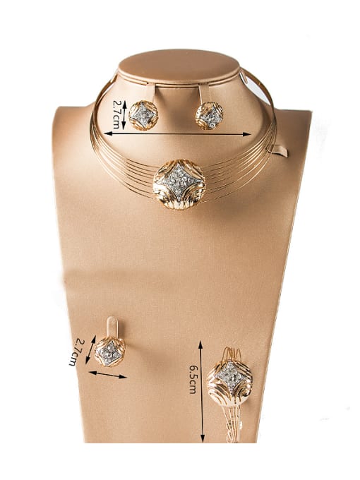 Lan Fu Fashion Rhinestones Four Pieces Jewelry Set 2