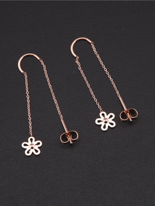 GROSE Hollow Flower Titanium Lines Earrings 1