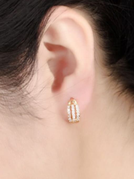 Open Sky Fashion Tiny Zircon Champagne Gold Plated Earrings 1