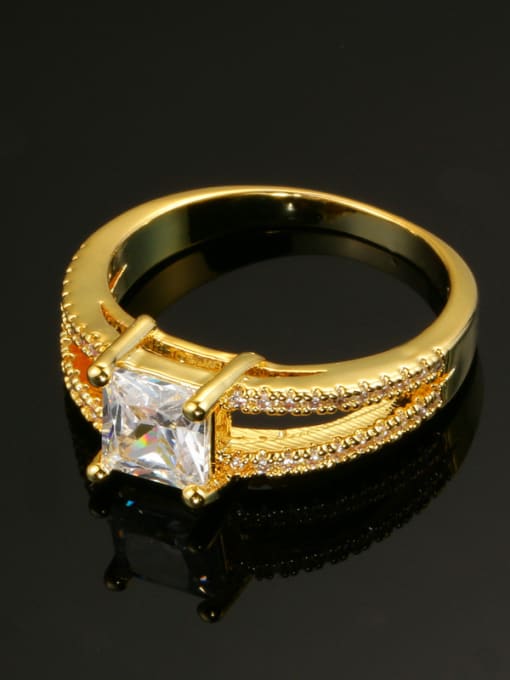 ZK Gold Plated Engagement Women Ring with Zircon 2