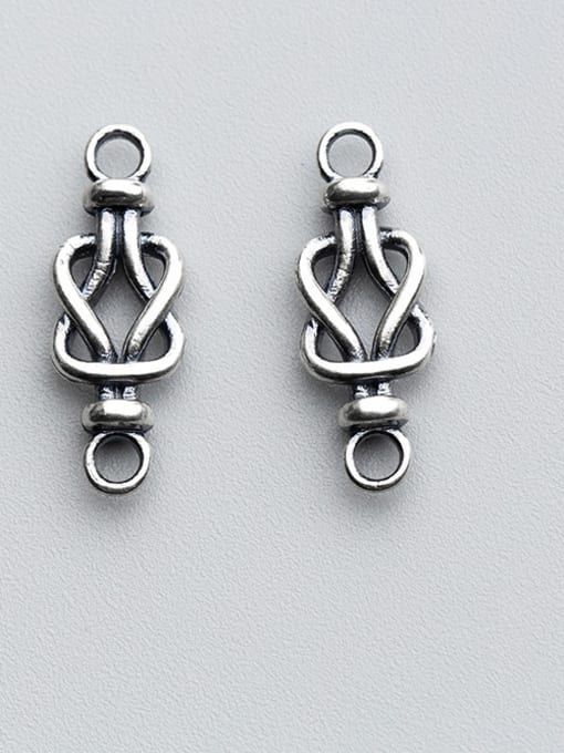 FAN 925 Sterling Silver With Antique Silver Plated  Geometric Connectors 0
