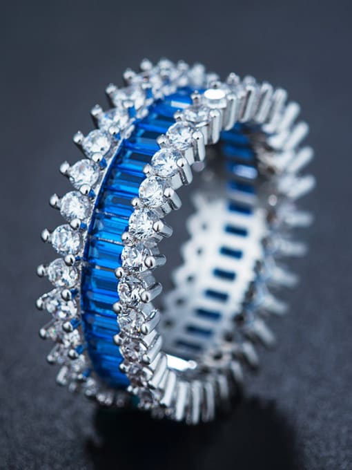Blue Women Zircon Multistone ring