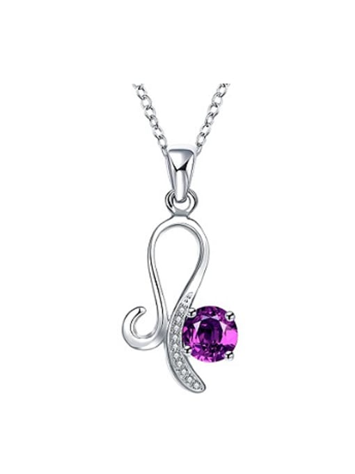 Purple Simple Zircon Geometrical Women Necklace