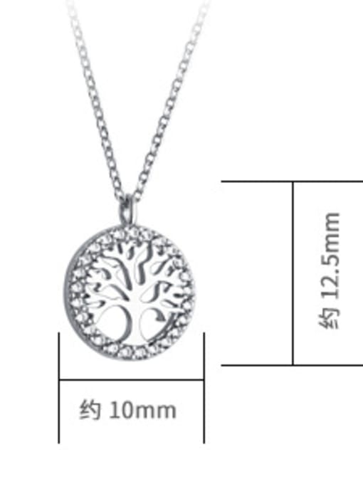 Dan 925 Sterling Silver With Cubic Zirconia Simplistic Wishing tree round card Necklaces 3