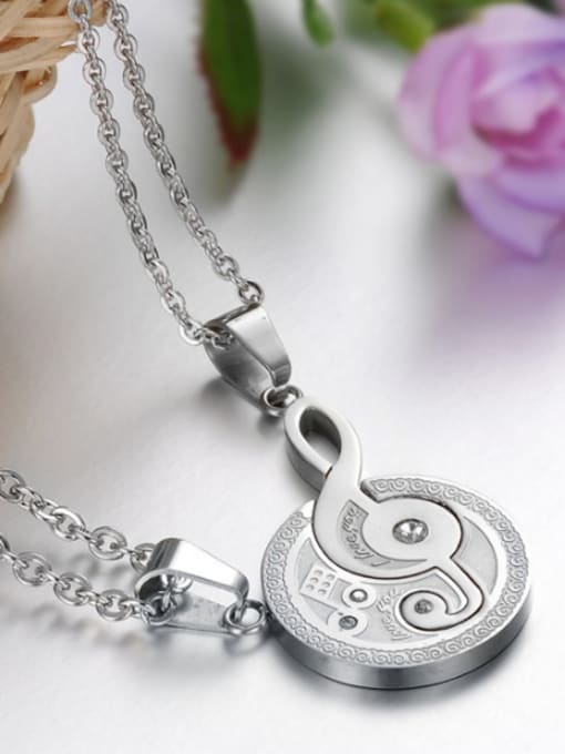 Open Sky Fashion Personalized Musical Note Titanium Lovers Necklace 1