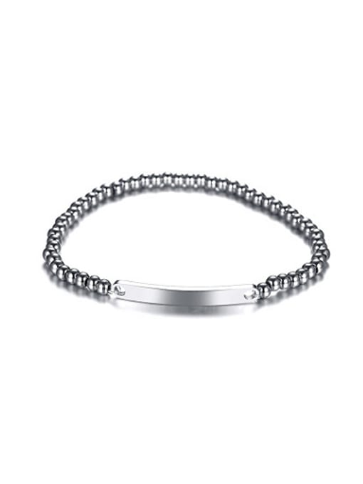 CONG Exquisite Platinum Plated Bead Design Titanium Bracelet 0