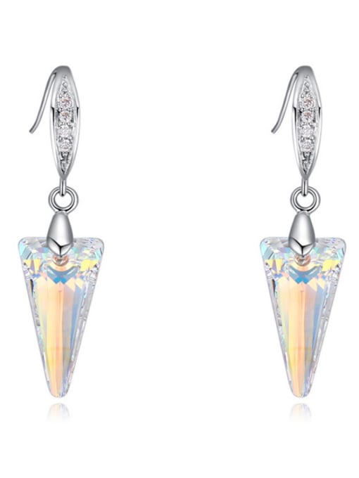 white Fashion Triangle austrian Crystals Alloy Earrings