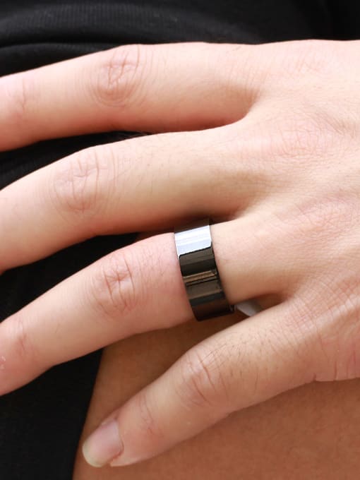 Open Sky Simple Smooth Titanium Lovers Ring 1