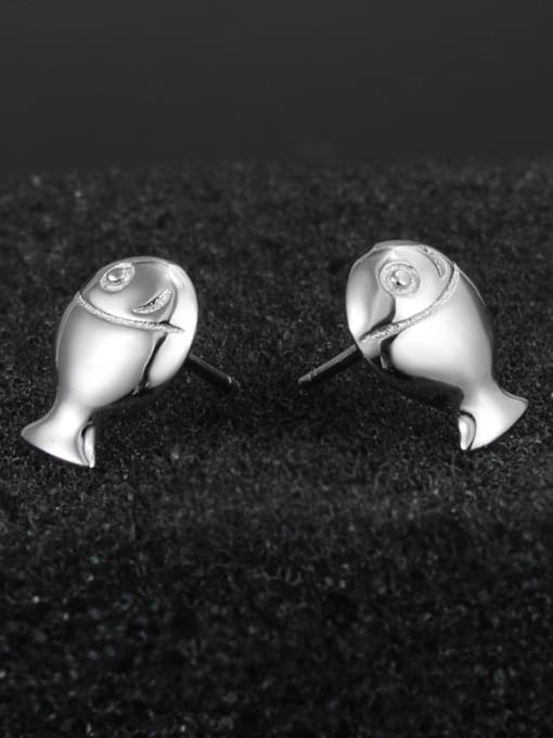 SANTIAGO Tiny Fish 925 Sterling Silver Stud Earrings 1