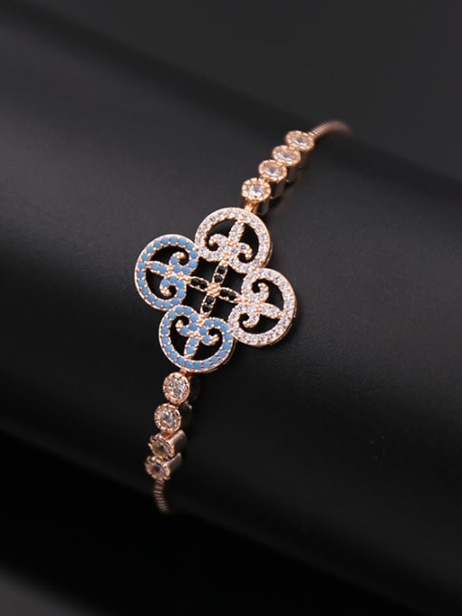 Rose Gold 2018 Flower Shaped Stretch Bracelet