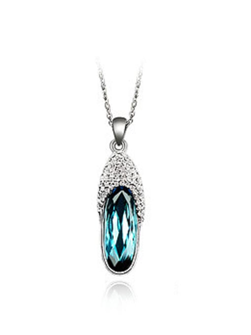 blue Fashion austrian Crystal Pendant Alloy Necklace