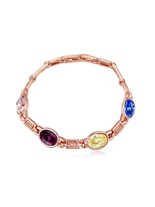 QIANZI Fashion Oval austrian Crystals Alloy Bracelet
