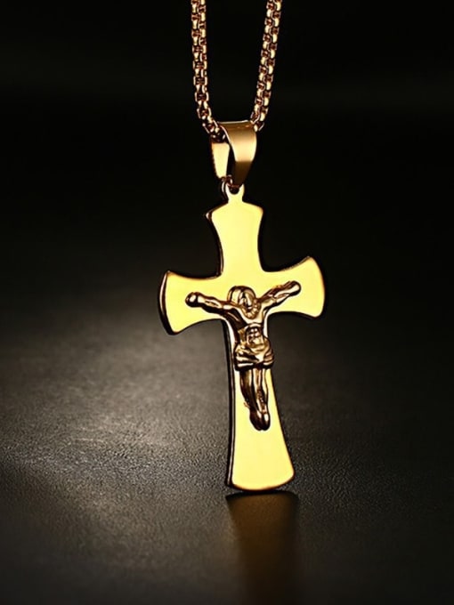 XIN DAI Gold Plated Cross Men Necklace 0