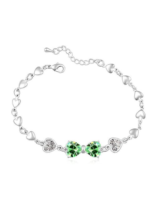 QIANZI Simple Little Heart austrian Crystals Alloy Bracelet 0
