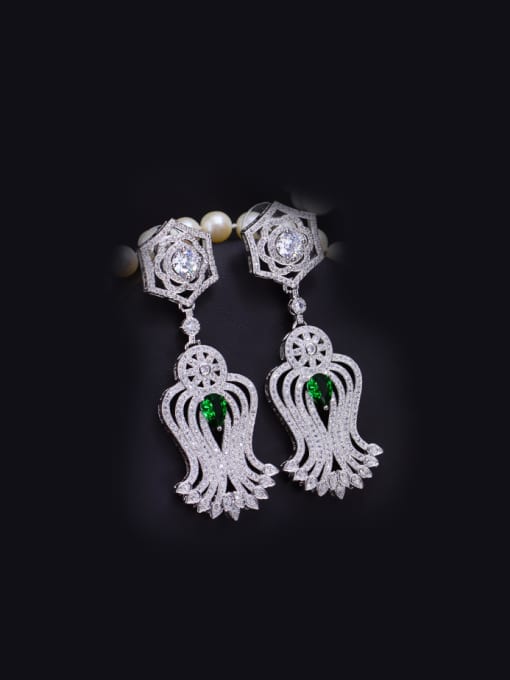 Green Evening Dress Accessories Drop Chandelier earring