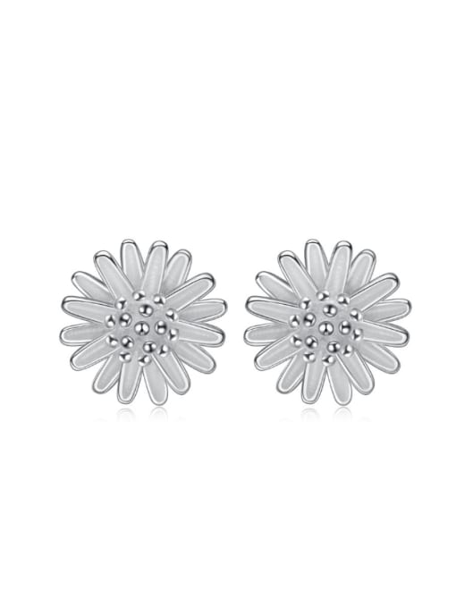kwan Smaal Daisy Flower Silver Stud Earrings 1