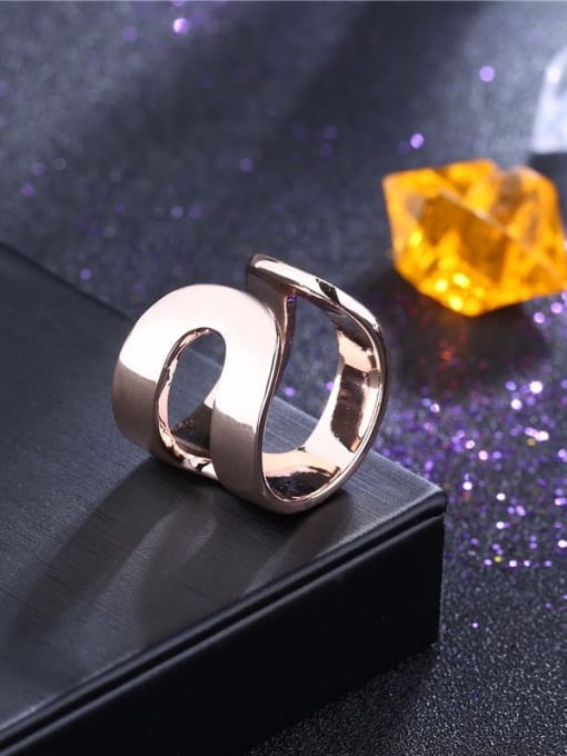 Ronaldo Creative Open Design Rose Gold Plated Geometric Ring 1