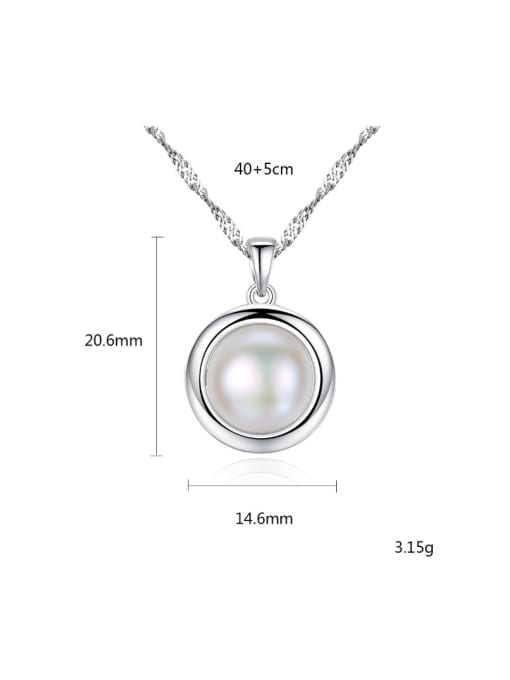 CCUI Pure silver natural pearl  minimalist round design necklace 3