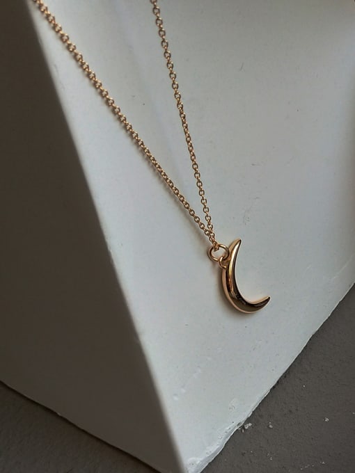 Boomer Cat Sterling silver moon design gold necklace 1