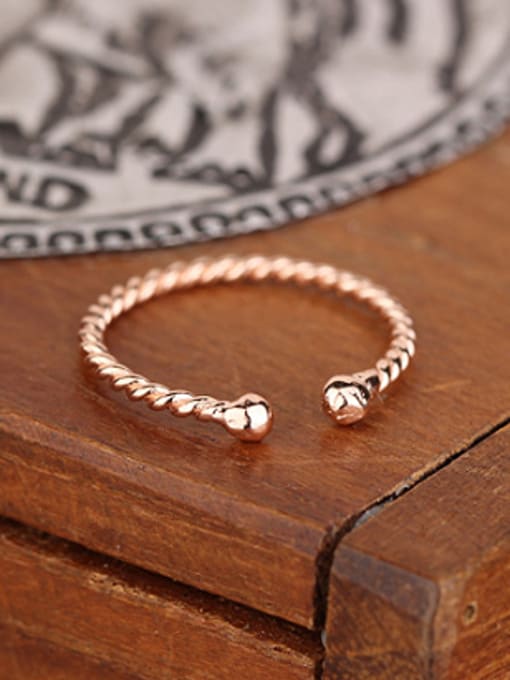 rose gold Simple Twisted Opening Midi Ring