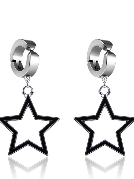 Five-pointed star Stainless Steel With Classic Heart Stud Earrings