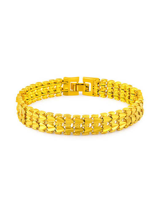 Yi Heng Da Luxury Gold Plated Double Layer Heart Shaped Bracelet 0