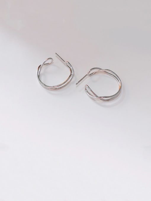 Boomer Cat 925 Sterling Silver With Smooth Simplistic Round Hoop Earrings 2