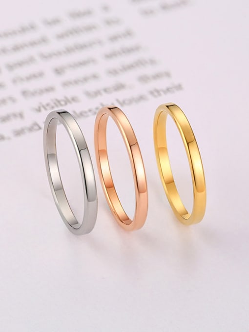 CONG Stainless Steel With Smooth Simplistic Round Band Rings 1
