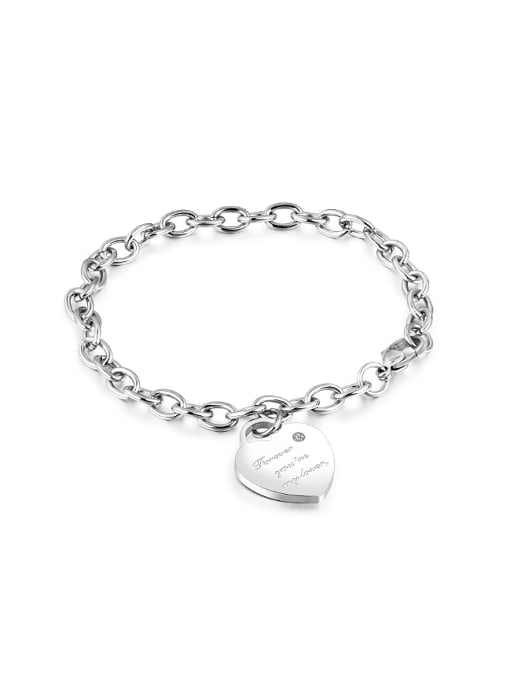 titanium Simple Heart Titanium Women Bracelet