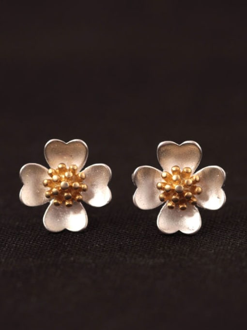 color Lovely Flower Color Plated stud Earring