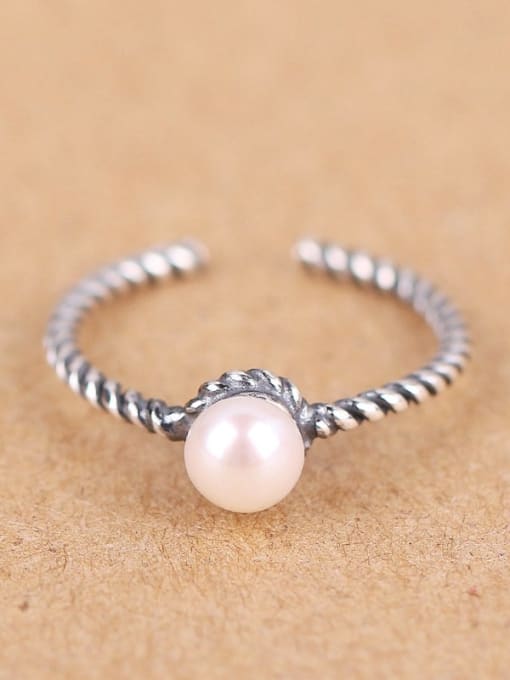 Peng Yuan Freshwater Pearl Twisted Opening Ring 0