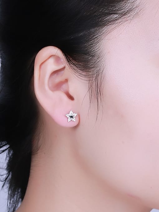 One Silver All-match Star Shaped stud Earring 1