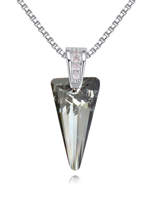 black Simple Triangle austrian Crystal Pendant Alloy Necklace