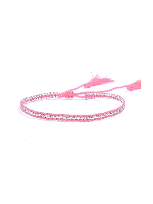 021 Handmade Woven Rope Glass Beads Colorful Bracelet