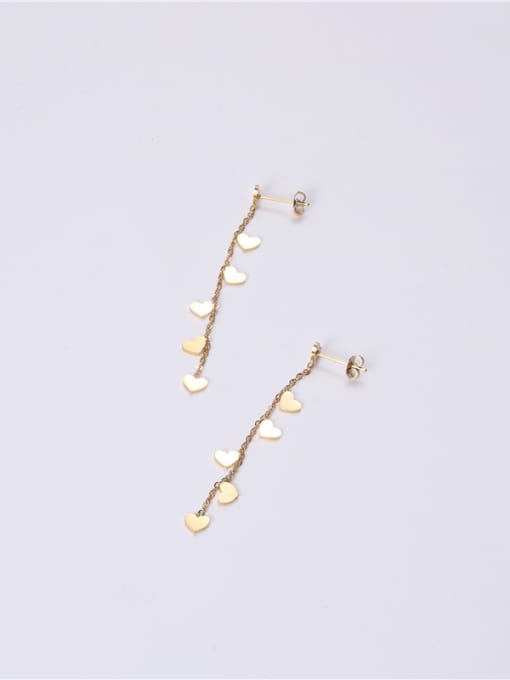 GROSE Titanium With Gold Plated Simplistic Heart Drop Earrings 3