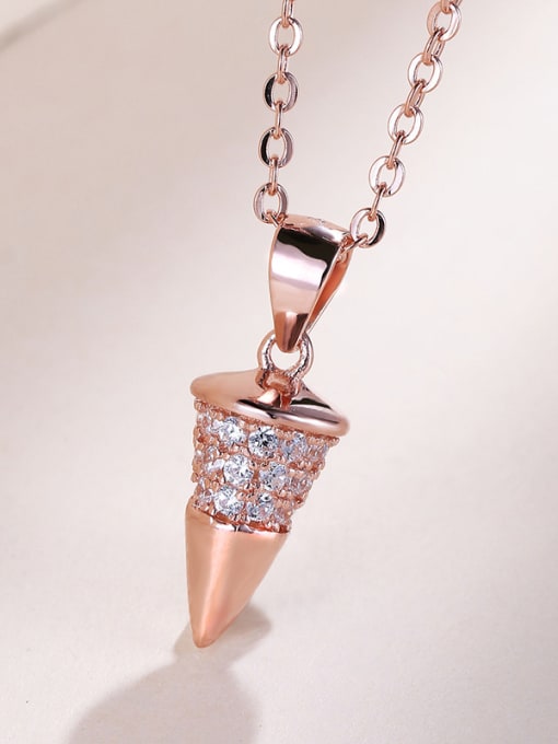 Rose Gold S925 Silver Cone Necklace