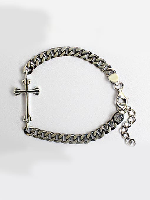 DAKA Retro style Cross Antique Silver Plated Bracelet 0