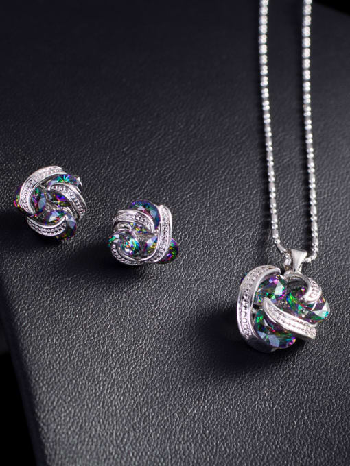 L.WIN Lovely Fashion stud Earring Necklace Jewelry Set 1
