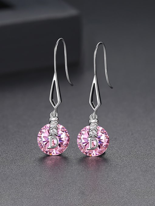 BLING SU Copper inlaid AAA cubic zirconia class round drop earrings 1